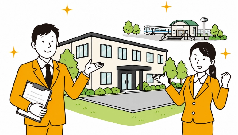 駅前一等地でなくても検討しやすいことを示すイラスト