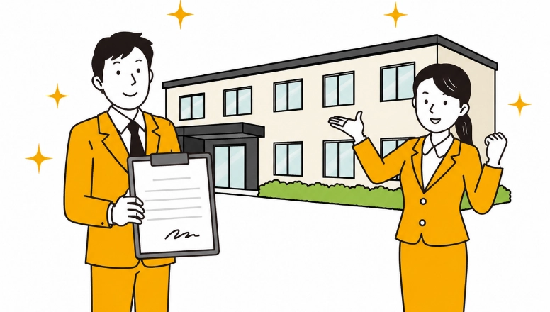 運営事業者による一括借り上げのイラスト